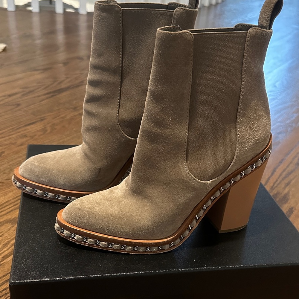 Chanel chunky heel boots